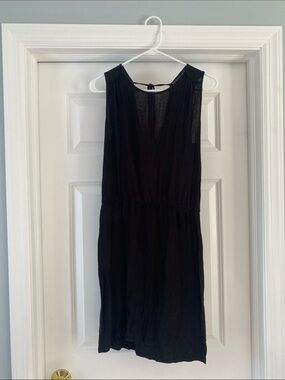 LOFT Black Sleeveless Mini Dress with Back Tie